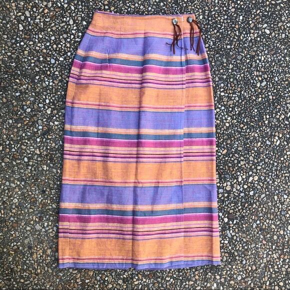 Vintage Neiman Marcus Southwest wrap concho skirt - Picture 1 of 5